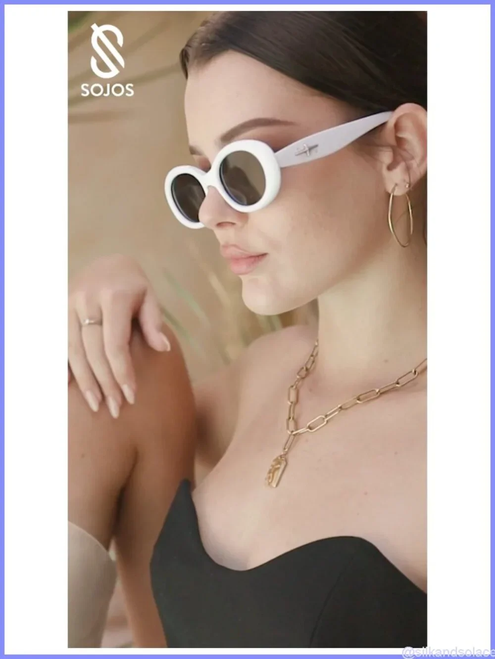 SOJOS Retro Oval Polarized Sunglasses UV400 Protection 90s Vintage
